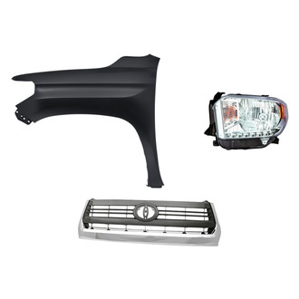 Replace® - 3-Piece Kit (Driver Side Headlight, Grille, Front Driver Side Fender) (Standard Line)