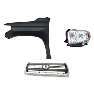 Replace® - 3-Piece Kit (Driver Side Headlight, Grille, Front Driver Side Fender) (Standard Line)