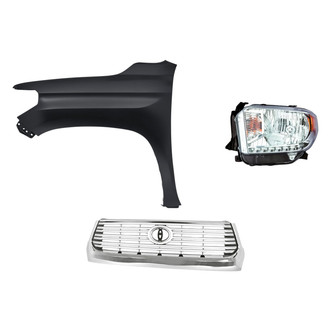 Replace® - 3-Piece Kit (Driver Side Headlight, Grille, Front Driver Side Fender) (Standard Line)
