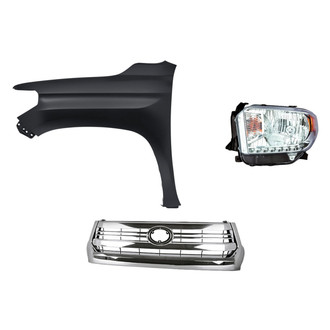 Replace® - 3-Piece Kit (Driver Side Headlight, Grille, Front Driver Side Fender) (Standard Line)
