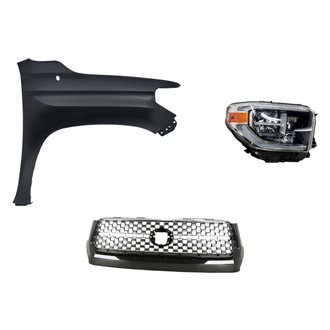 Replace® - 3-Piece Kit (Passenger Side Headlight, Grille, Front Passenger Side Fender) (Standard Line)