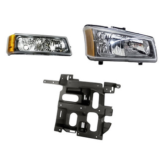 Replace® - 3-Piece Kit (Passenger Side Headlight, Passenger Side Headlight Support, Passenger Side Turn Signal/Parking Light) (Standard Line)