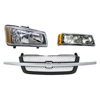 Replace® - 3-Piece Kit (Passenger Side Headlight, Grille, Passenger Side Turn Signal/Parking Light) (Standard Line)