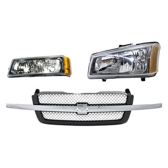 Replace® - 3-Piece Kit (Driver Side Headlight, Grille, Driver Side Turn Signal/Parking Light) (Standard Line)