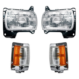 Replace® - 4-Piece Kit (Driver and Passenger Side Headlights, Driver and Passenger Side Turn Signal/Corner Lights) (Standard Line)
