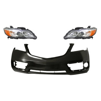 Replace® - 3-Piece Kit (Driver and Passenger Side Headlights, Front Bumper Cover) (Standard Line)