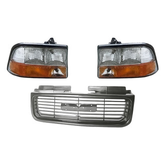 Replace® - 3-Piece Kit (Driver and Passenger Side Headlights, Grille) (Standard Line)