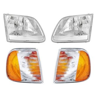 Replace® - 4-Piece Kit (Driver and Passenger Side Headlights, Driver and Passenger Side Turn Signal/Corner Lights) (Standard Line)