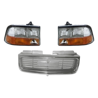 Replace® - 3-Piece Kit (Driver and Passenger Side Headlights, Grille) (Standard Line)