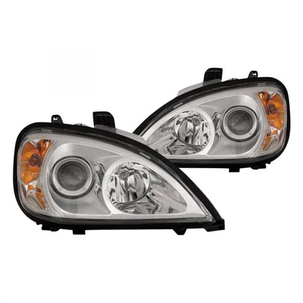 Replace® - Driver and Passenger Side Chrome Projector Headlights, Freightliner Columbia