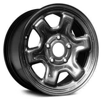 Replace® - 6 I-Spoke Black 17x7 Steel Factory Wheel - Remanufactured