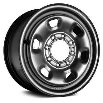 Replace® - 6-Slot Black 17x7.5 Steel Factory Wheel - Remanufactured
