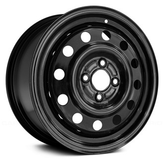 12 Flat-Spoke Black 15x6 Steel Factory Wheel - Remanufactured