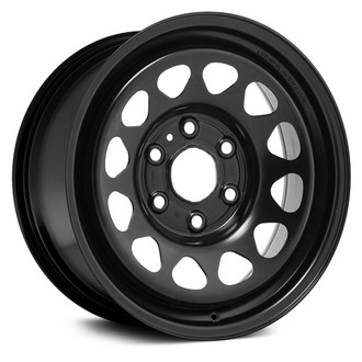 Replace® - 12-Hole Black 17x8 Steel Factory Wheel - Remanufactured
