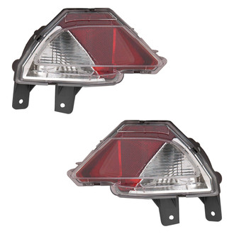 Replace® - Driver and Passenger Side Lower Replacement Backup Light Lens and Housings (CAPA Certified)