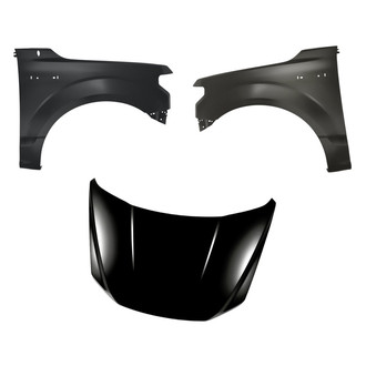 Replacement - 3-Piece (Hood Panel, Front Driver and Passenger Side Fender)
