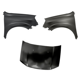 Replacement - 3-Piece (Hood Panel, Front Driver and Passenger Side Fender) (Standard Line)