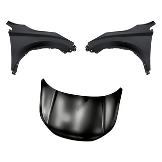 Replacement - 3-Piece (Hood Panel, Front Driver and Passenger Side Fender)