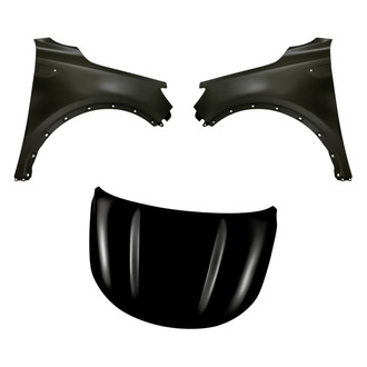 Replacement BNDL-204567 - 3-Piece (Hood Panel, Front Driver and Passenger Side Fender) (CAPA Certified)