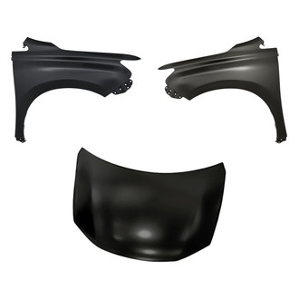 Replacement - 3-Piece (Hood Panel, Front Driver and Passenger Side Fender)