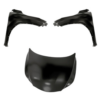 Replacement - 3-Piece (Hood Panel, Front Driver and Passenger Side Fender) (CAPA Certified)