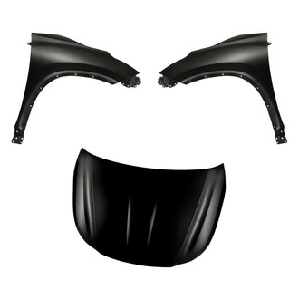 Replacement - 3-Piece (Hood Panel, Front Driver and Passenger Side Fender) (CAPA Certified)