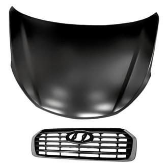 Replacement - 2-Piece (Hood Panel, Grille) (CAPA Certified)