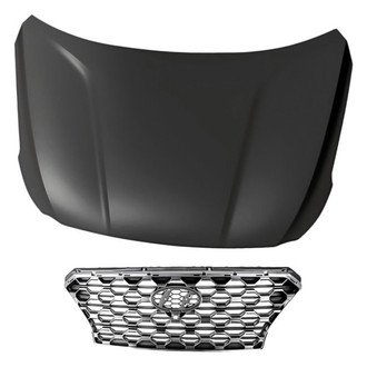 Replacement - 2-Piece (Hood Panel, Grille) (CAPA Certified)