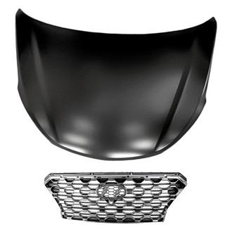 Replacement - 2-Piece (Hood Panel, Grille) (CAPA Certified)