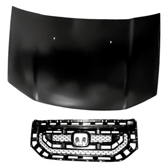 Replacement - 2-Piece (Hood Panel, Grille) (CAPA Certified)