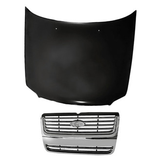 Replacement - 2-Piece (Hood Panel, Grille) (CAPA Certified)
