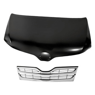Replacement - 2-Piece (Hood Panel, Grille) (CAPA Certified)
