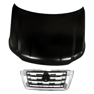 Replacement - 2-Piece (Hood Panel, Grille) (CAPA Certified)