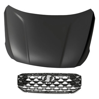 Replacement - 2-Piece (Hood Panel, Grille) (CAPA Certified)