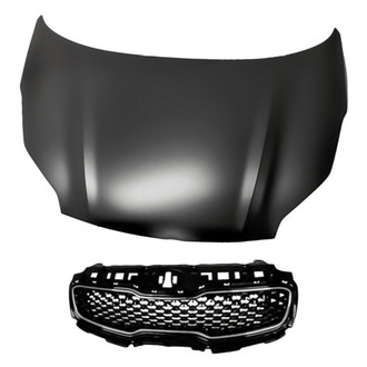 Replacement - 2-Piece (Hood Panel, Grille) (CAPA Certified)