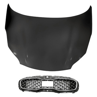 Replacement - 2-Piece (Hood Panel, Grille) (CAPA Certified)