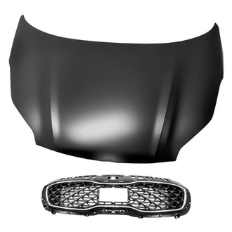 Replacement - 2-Piece (Hood Panel, Grille) (CAPA Certified)