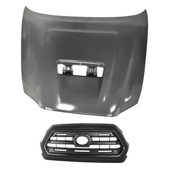 Replacement - 2-Piece (Hood Panel, Grille) (CAPA Certified)