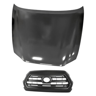 Replacement - 2-Piece (Hood Panel, Grille) (CAPA Certified)