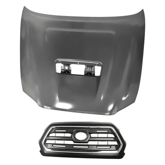 Replacement - 2-Piece (Hood Panel, Grille) (CAPA Certified)