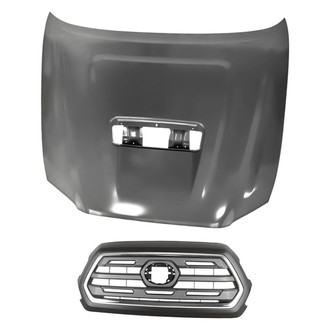 Replacement - 2-Piece (Hood Panel, Grille) (CAPA Certified)