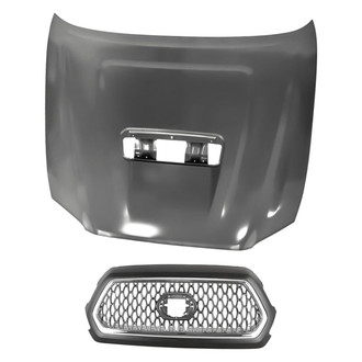 Replacement - 2-Piece (Hood Panel, Grille) (CAPA Certified)