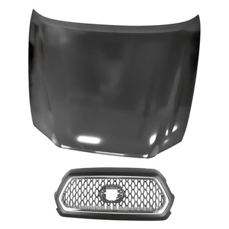 Replacement - 2-Piece (Hood Panel, Grille) (CAPA Certified)