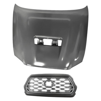 Replacement - 2-Piece (Hood Panel, Grille) (CAPA Certified)