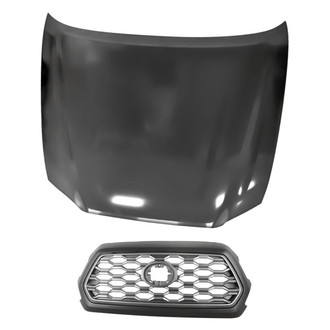 Replacement - 2-Piece (Hood Panel, Grille) (CAPA Certified)