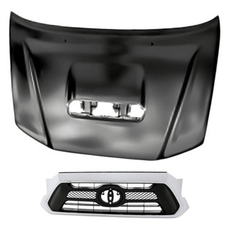 Replacement - 2-Piece (Hood Panel, Grille) (CAPA Certified)