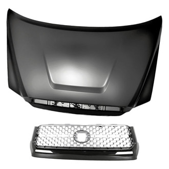 Replacement - 2-Piece (Hood Panel, Grille) (CAPA Certified)