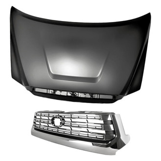 Replacement - 2-Piece (Hood Panel, Grille) (CAPA Certified)