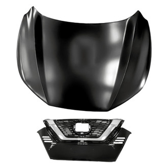 Replacement - 2-Piece (Hood Panel, Grille) (CAPA Certified)