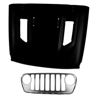 Replacement - 2-Piece (Hood Panel, Grille) (CAPA Certified)